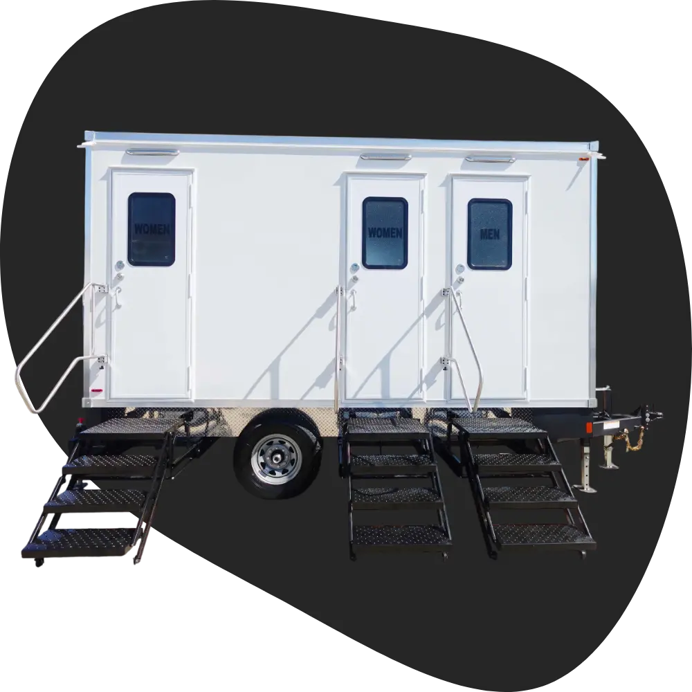 3 Station Fancy Porta Potty Trailer Rental