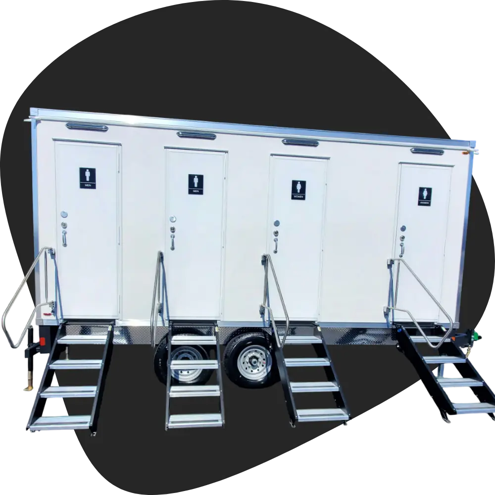 4 Station Portable Restrooms for Rent